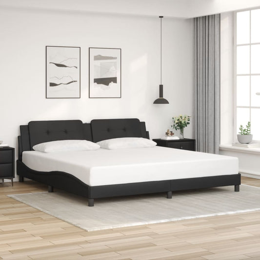 vidaXL Estructura de cama sin colchón cuero sintético negro 200x200 cm