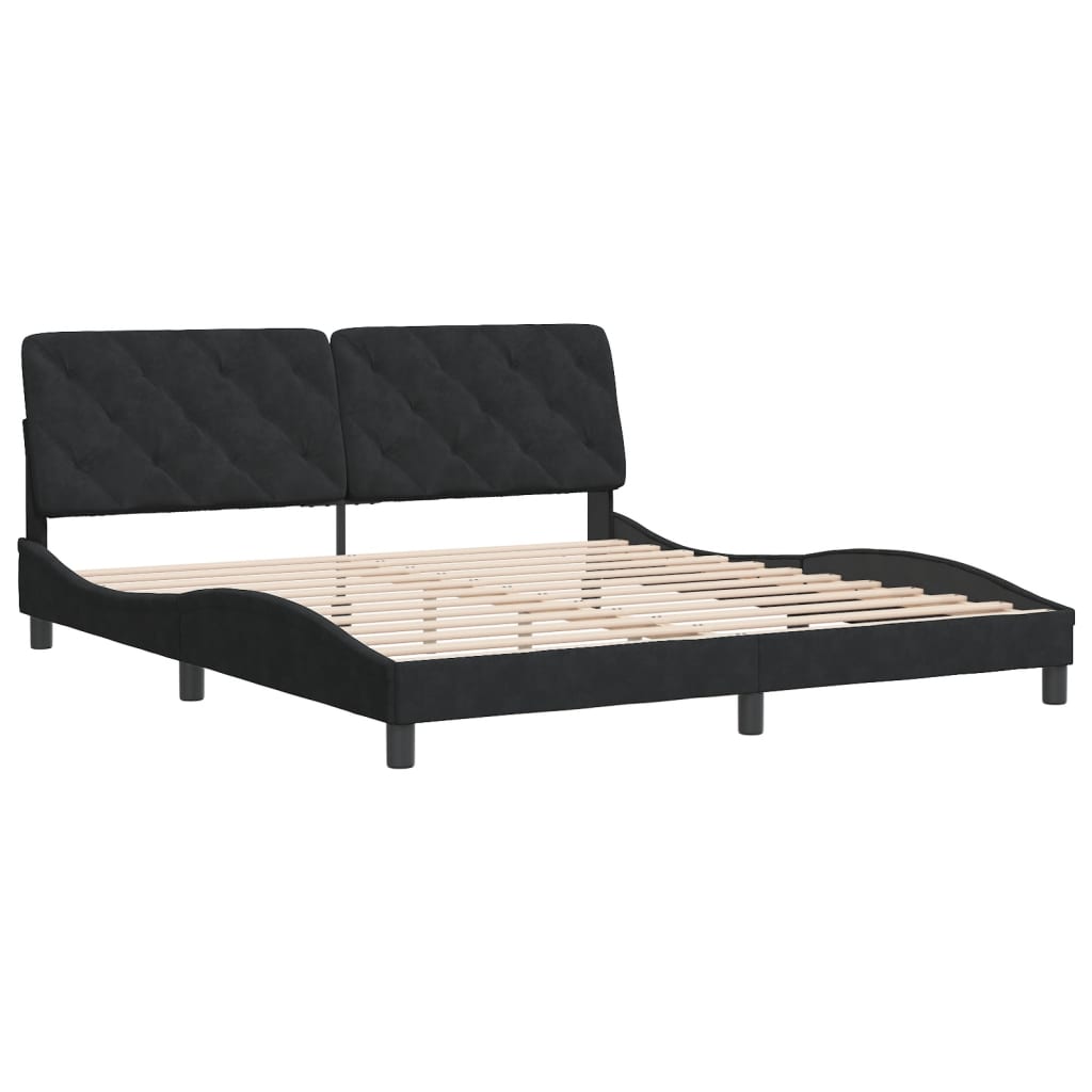 vidaXL Estructura de cama sin colchón terciopelo negro 180x200 cm