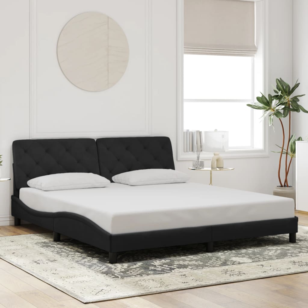 vidaXL Estructura de cama sin colchón terciopelo negro 180x200 cm