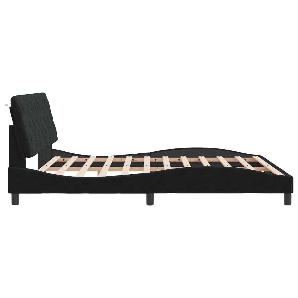 vidaXL Estructura de cama sin colchón terciopelo negro 180x200 cm