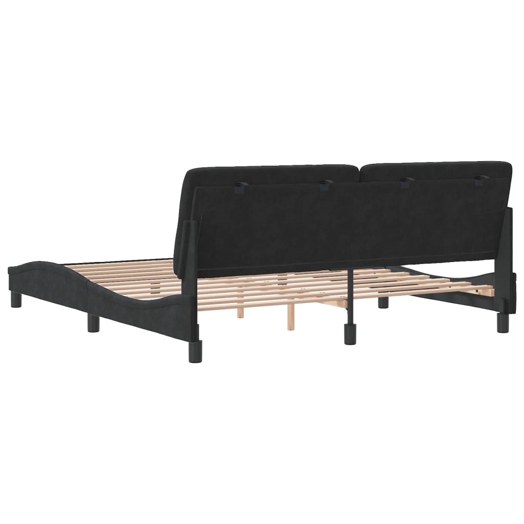 vidaXL Estructura de cama sin colchón terciopelo negro 180x200 cm