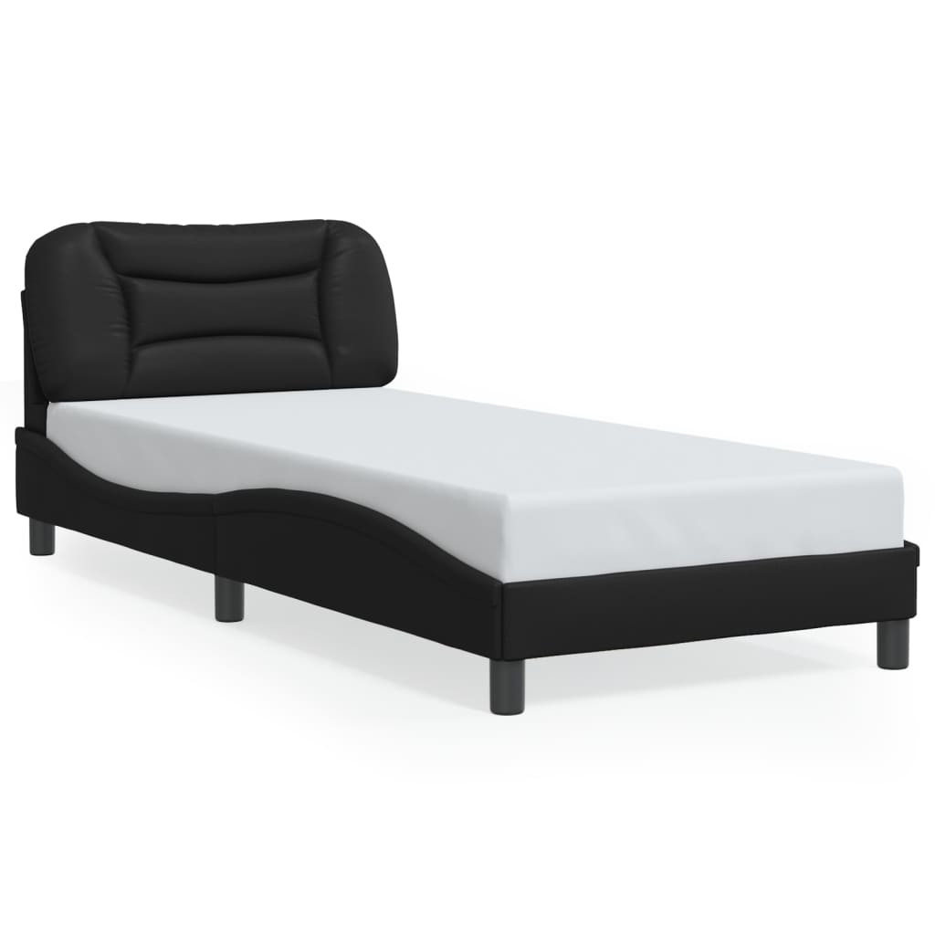 vidaXL Estructura de cama sin colchón cuero sintético negro 90x190 cm