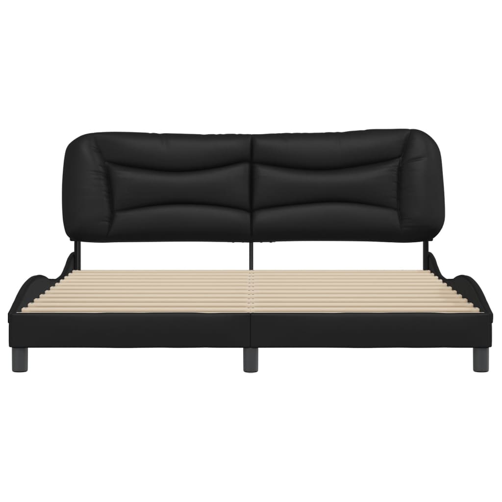 vidaXL Estructura de cama sin colchón cuero sintético negro 180x200 cm