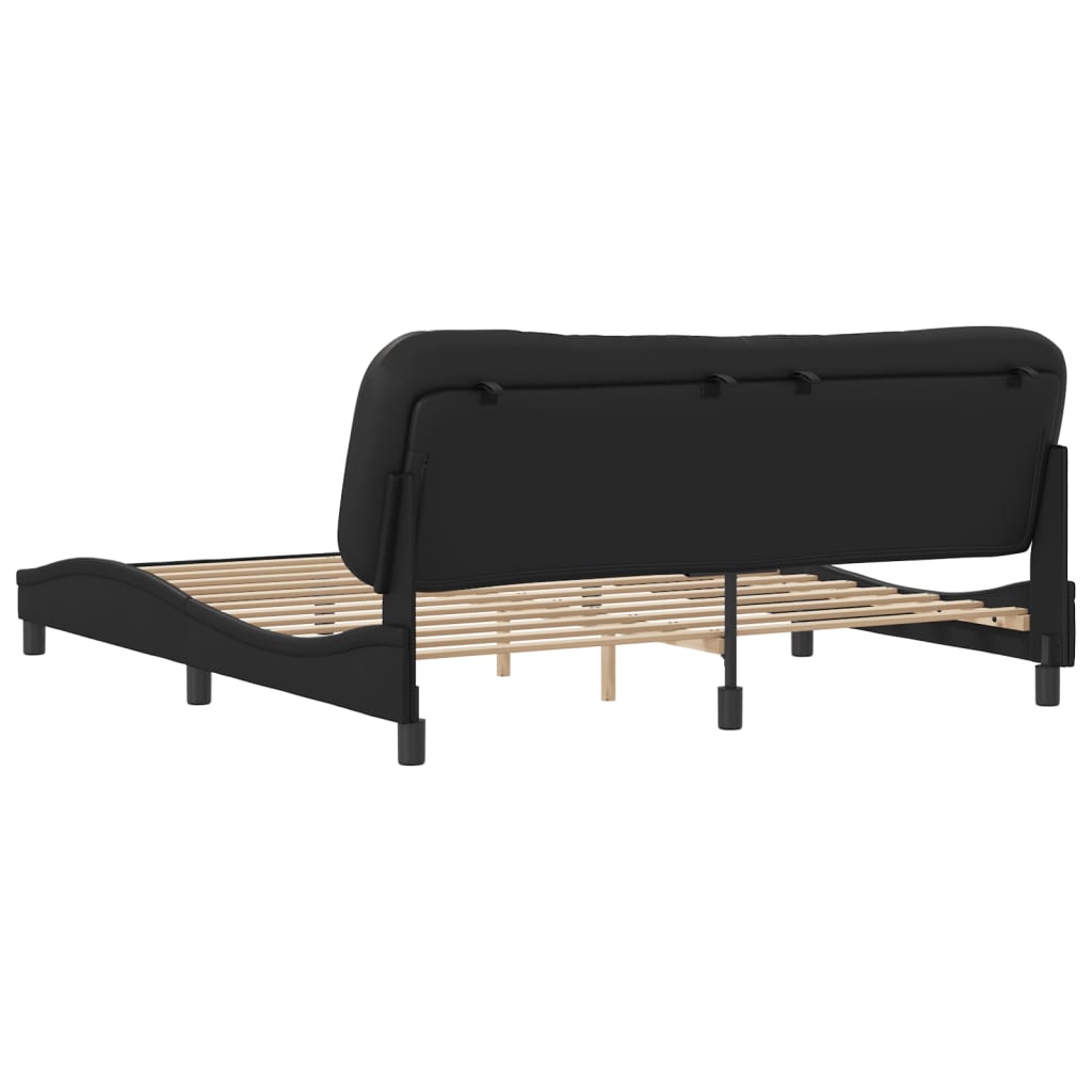 vidaXL Estructura de cama sin colchón cuero sintético negro 180x200 cm