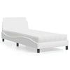 vidaXL Cama con colchón cuero sintético blanco 90x200 cm