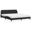 vidaXL Cama con colchón cuero sintético negro 180x200 cm