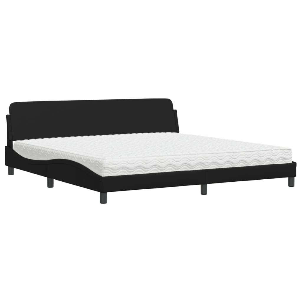 vidaXL Cama con colchón cuero sintético negro 200x200 cm