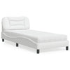 vidaXL Cama con colchón cuero sintético blanco 90x200 cm