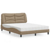 vidaXL Cama con colchón cuero sintético capuchino 120x200 cm