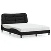 vidaXL Cama con colchón cuero sintético negro 140x190 cm