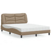 vidaXL Cama con colchón cuero sintético capuchino 140x200 cm