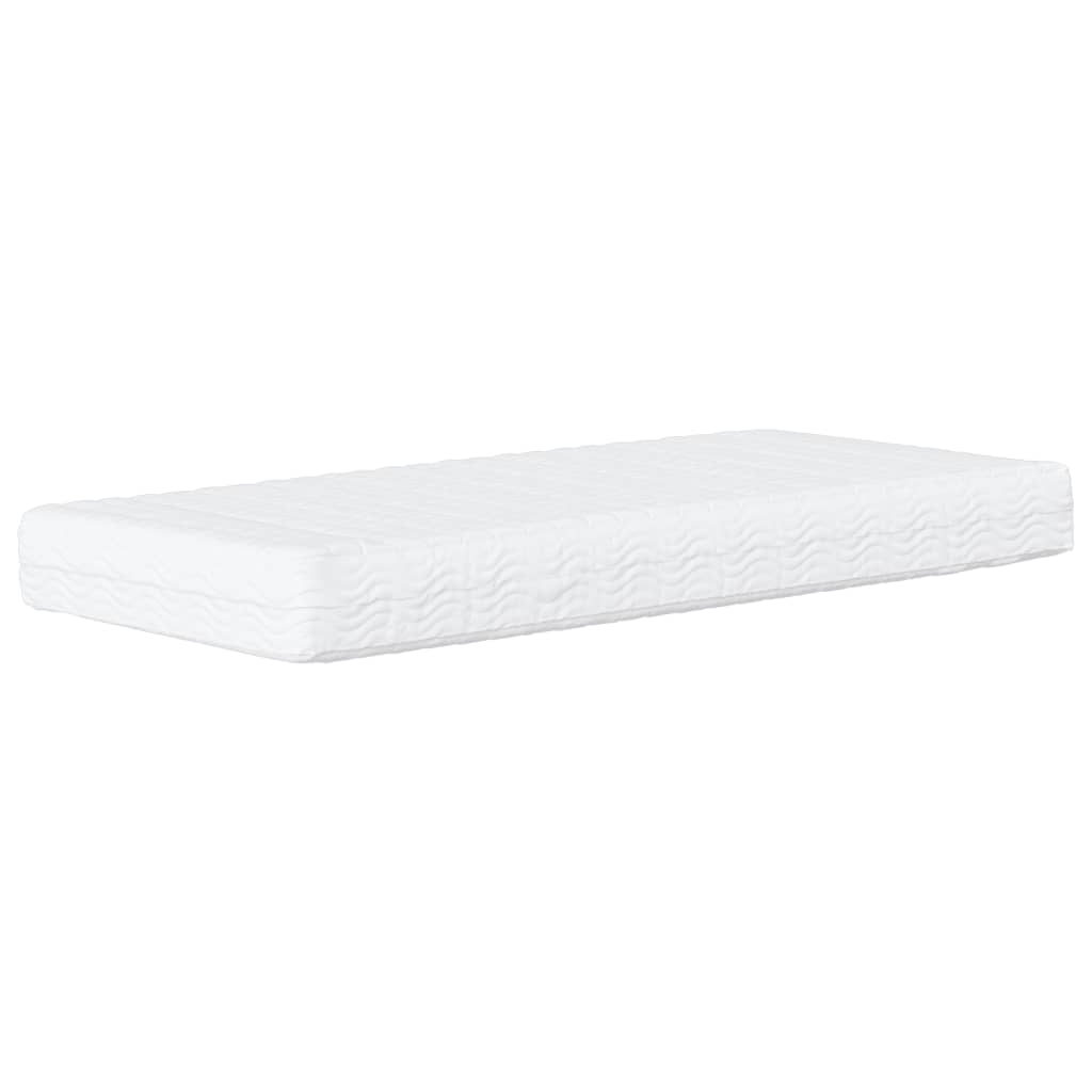 vidaXL Cama con colchón cuero sintético blanco 90x200 cm