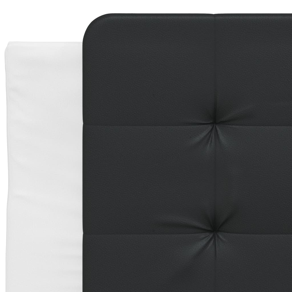 vidaXL Cama con colchón cuero sintético blanco y negro 100x200 cm