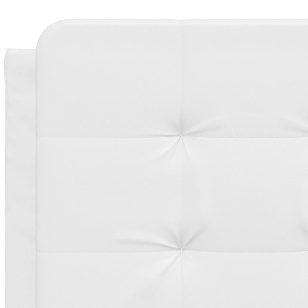 vidaXL Cama con colchón cuero sintético blanco 120x200 cm