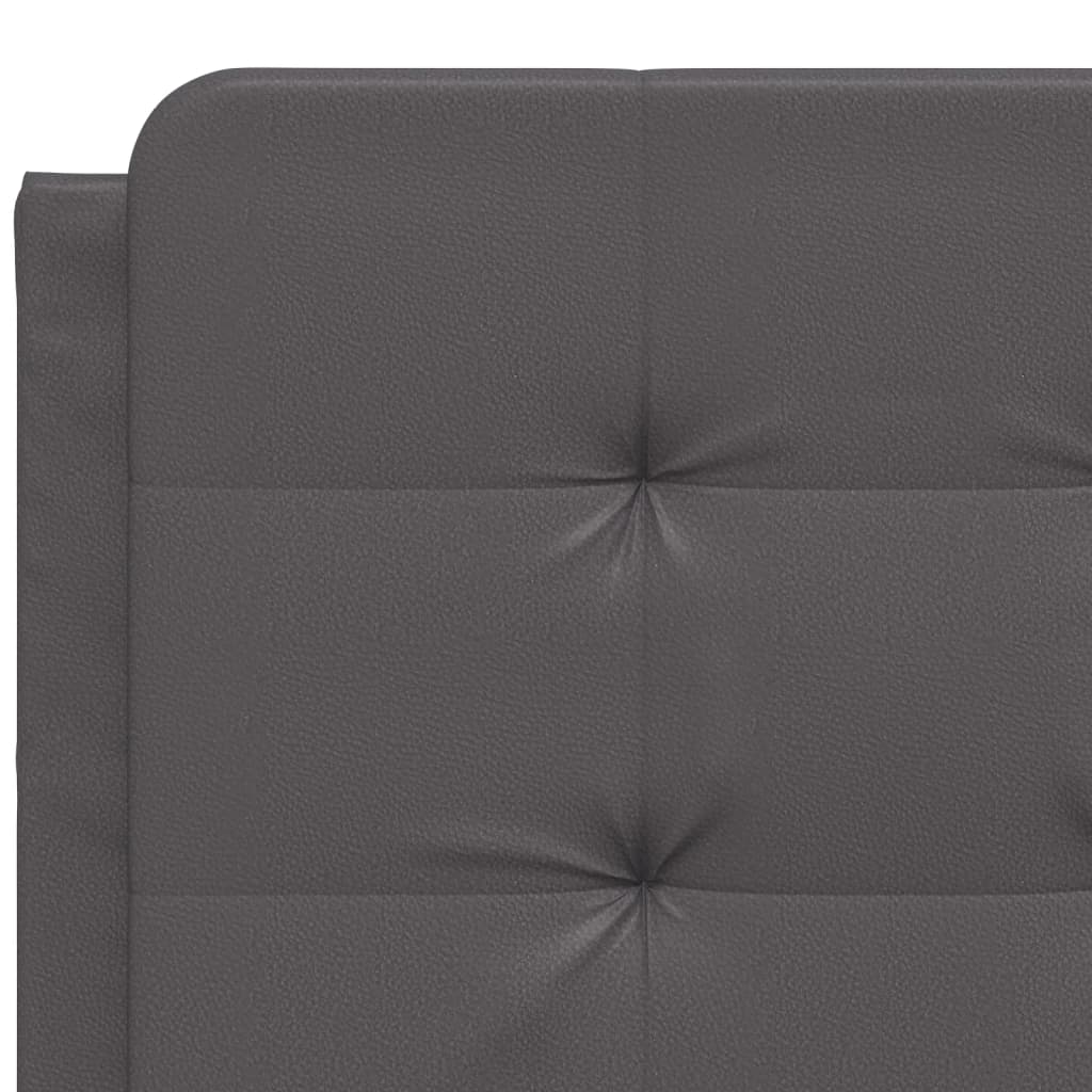 vidaXL Cama con colchón cuero sintético gris 120x200 cm