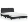 vidaXL Cama con colchón cuero sintético negro 140x190 cm