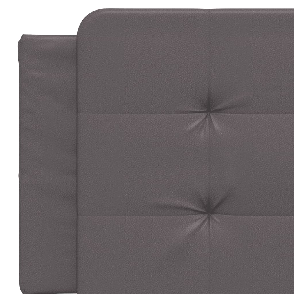 vidaXL Cama con colchón cuero sintético gris 160x200 cm