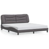 vidaXL Estructura de cama con luz LED cuero sintético gris 180x200 cm