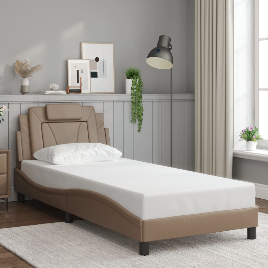 vidaXL Estructura de cama con LED sin colchón cappuccino 90x200 cm