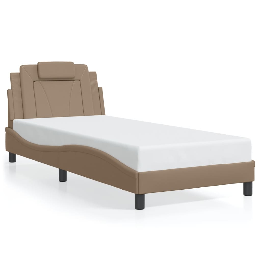 vidaXL Estructura de cama con LED sin colchón cappuccino 90x200 cm