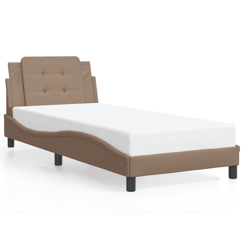 vidaXL Estructura de cama con LED sin colchón cappuccino 90x200 cm