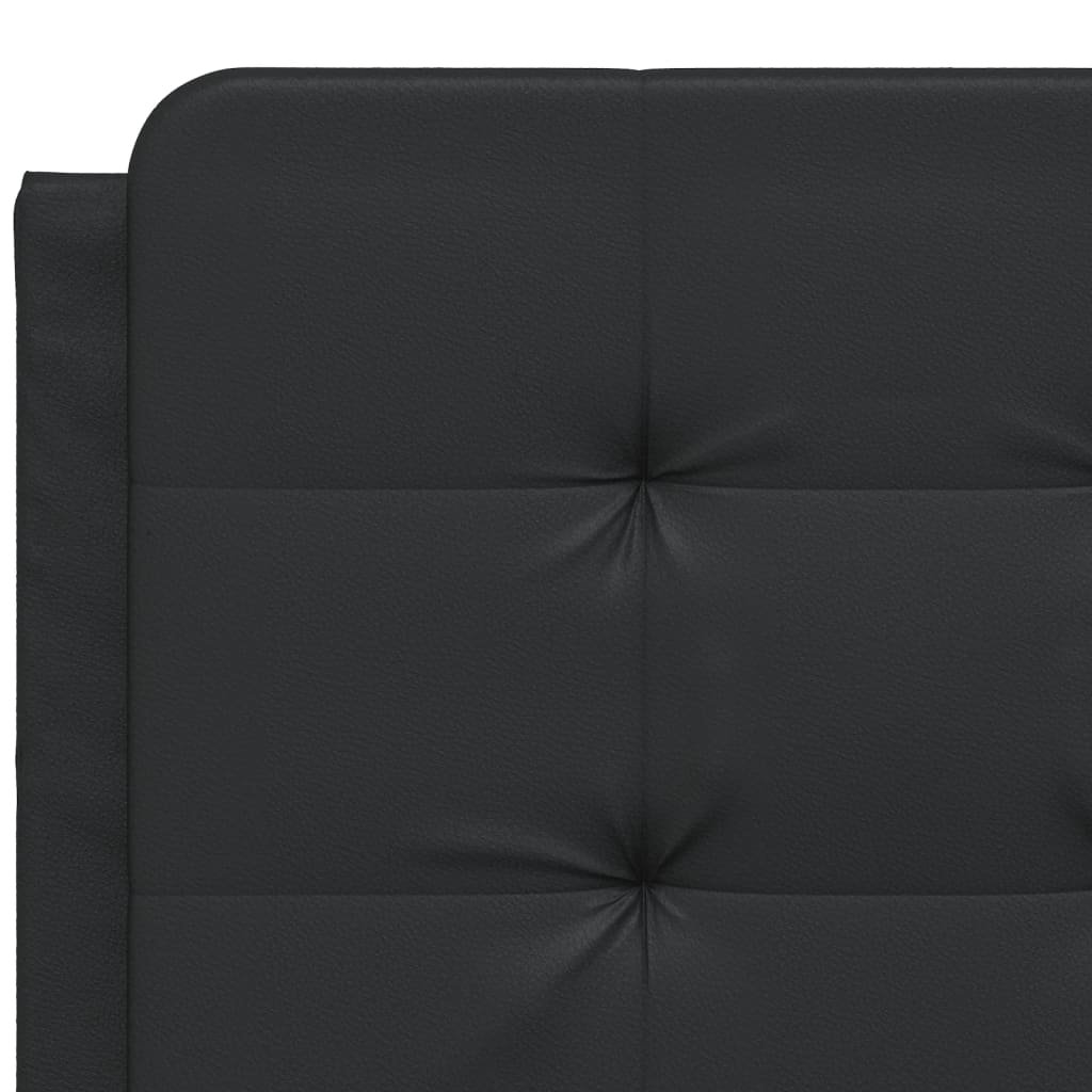 vidaXL Estructura cama con luces LED cuero sintético negro 140x190 cm