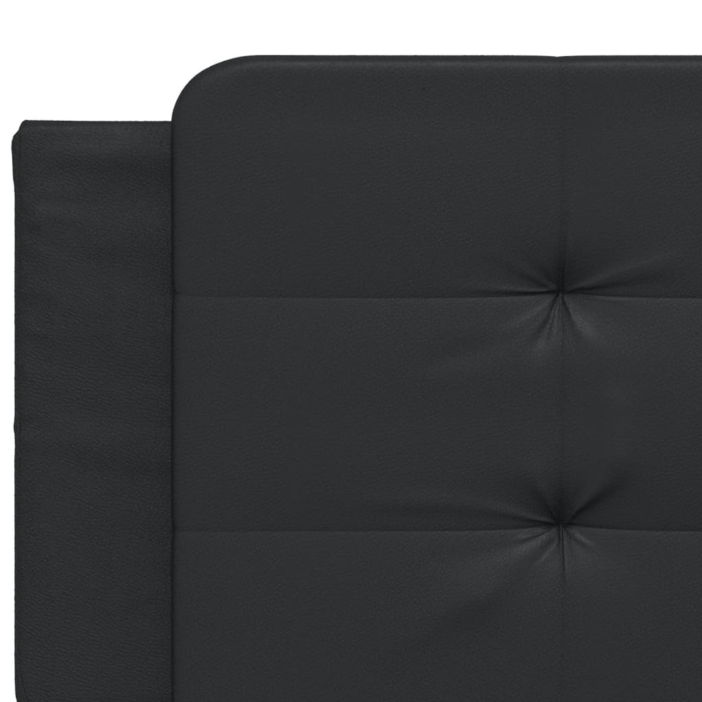 vidaXL Estructura de cama con luces LED cuero PE negro 160x200 cm