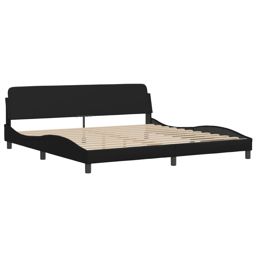 vidaXL Estructura cama con luces LED cuero sintético negro 200x200 cm