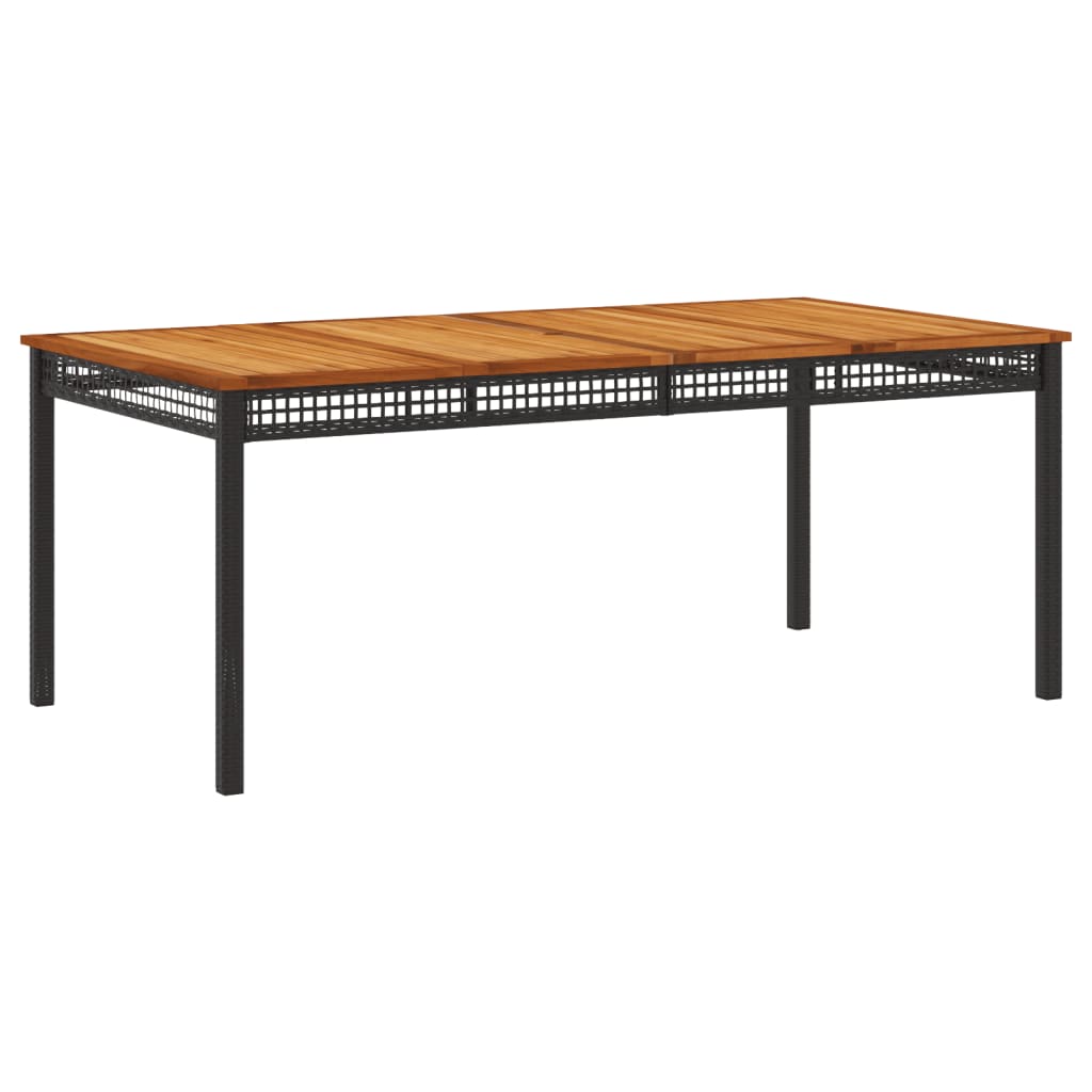 vidaXL Set de comedor de jardín 7 pzas y cojines ratán sintético negro