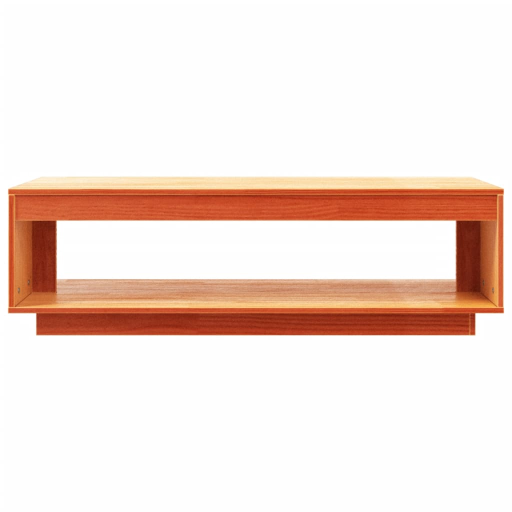 vidaXL Mesa de centro madera maciza de pino marrón cera 110x50x33,5 cm