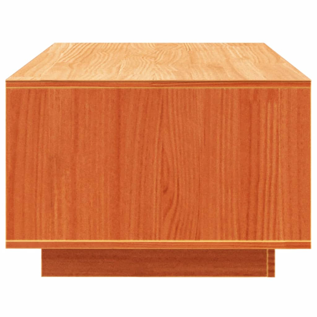 vidaXL Mesa de centro madera maciza de pino marrón cera 110x50x33,5 cm