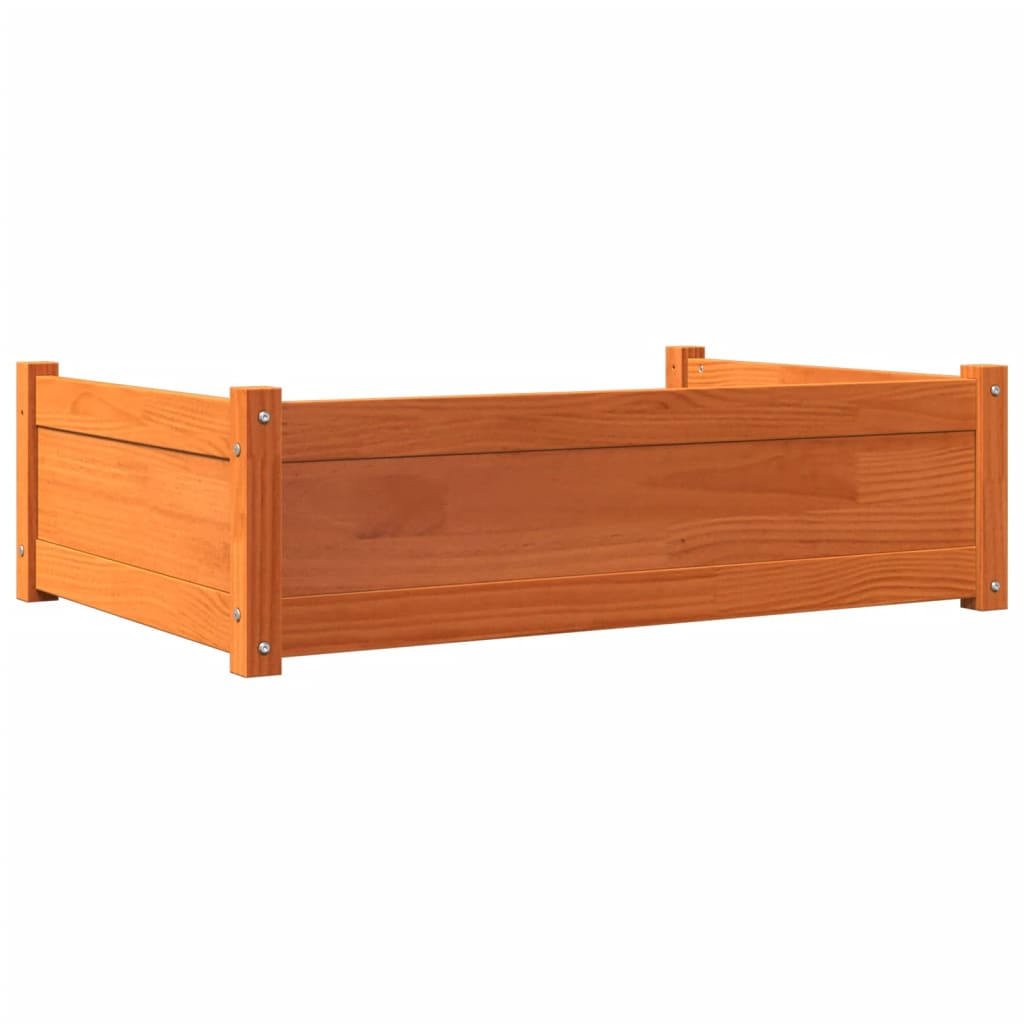 vidaXL Cama para perros madera maciza pino marrón cera 95,5x65,5x28 cm