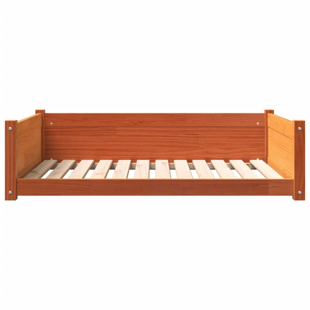 vidaXL Cama para perros madera de pino marrón cera 105,5x75,5x28 cm