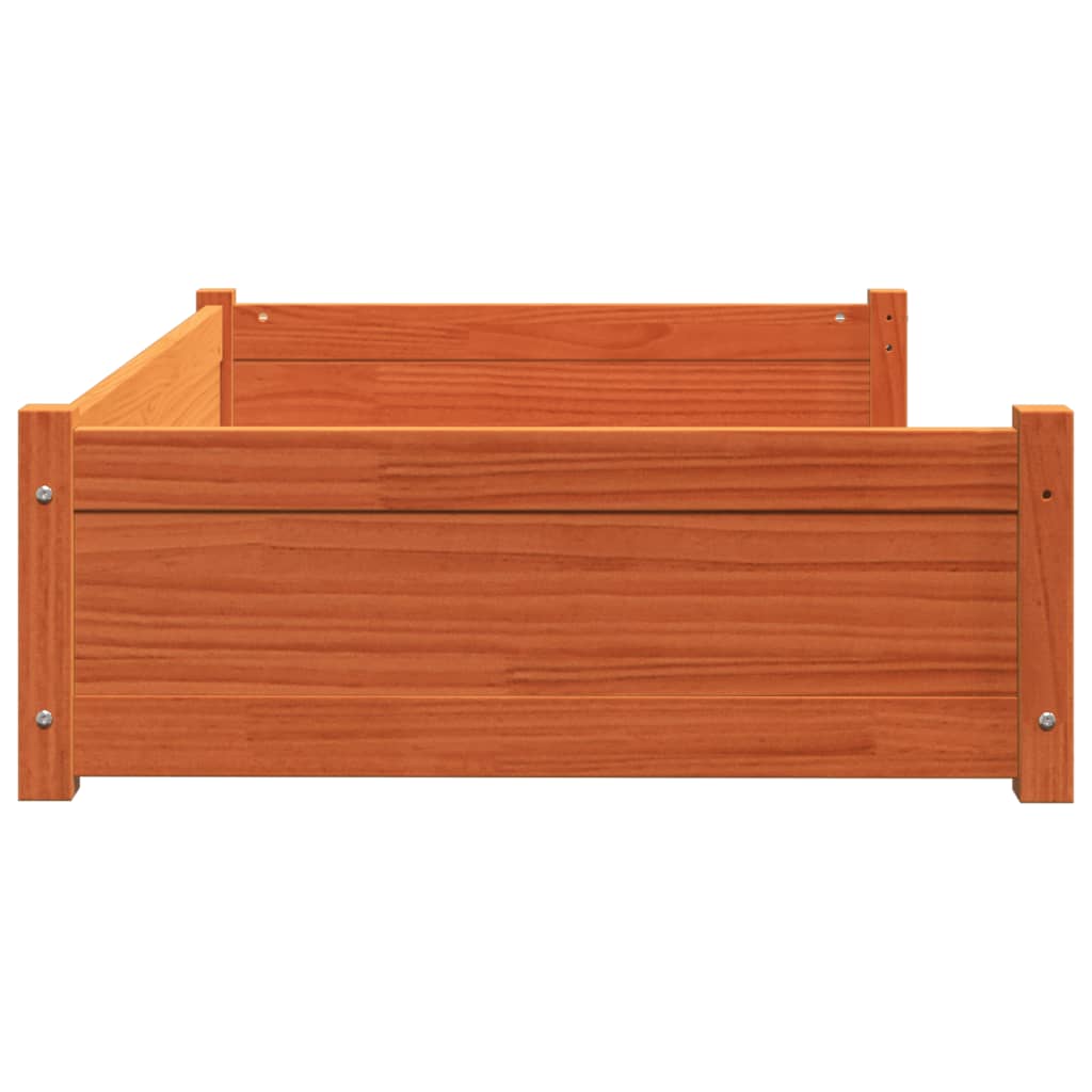 vidaXL Cama para perros madera de pino marrón cera 105,5x75,5x28 cm