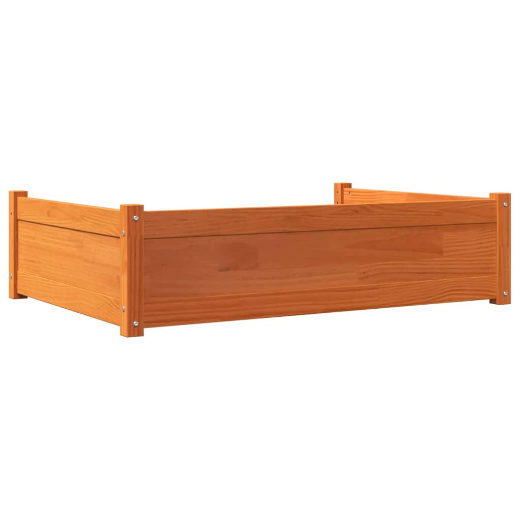 vidaXL Cama para perros madera de pino marrón cera 105,5x75,5x28 cm