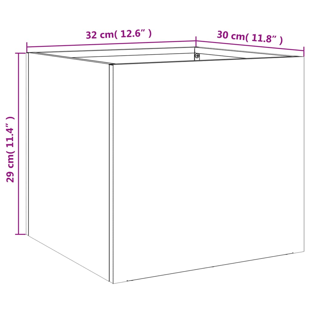 vidaXL Jardineras 2 unidades acero blanco 32x30x29 cm