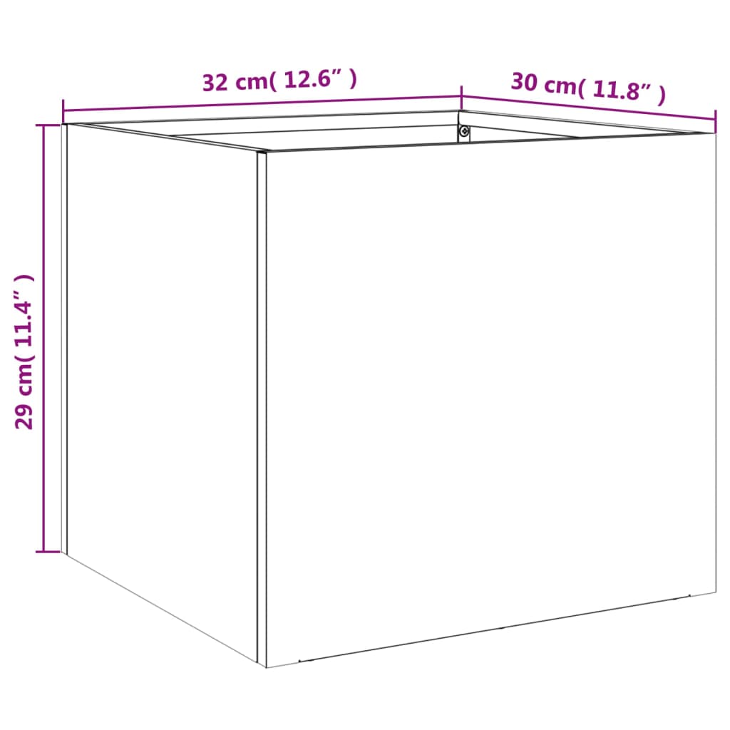 vidaXL Jardineras 2 unidades acero gris antracita 32x30x29 cm