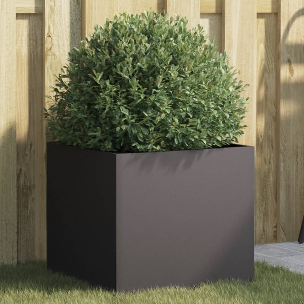 vidaXL Jardinera acero negro 42x40x39 cm