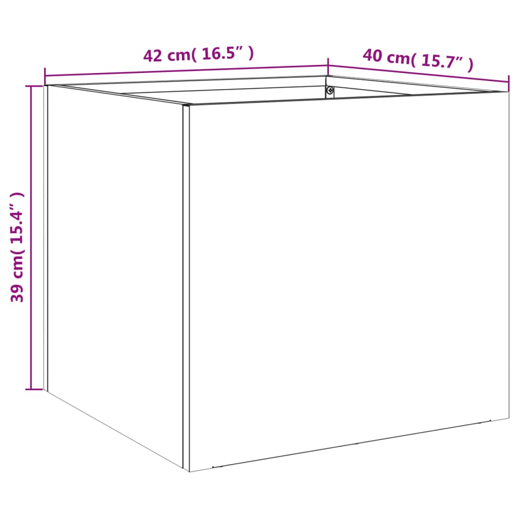 vidaXL Jardineras 2 unidades acero negro 42x40x39 cm