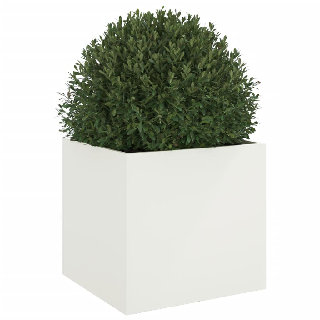 vidaXL Jardinera acero blanco 49x47x46 cm