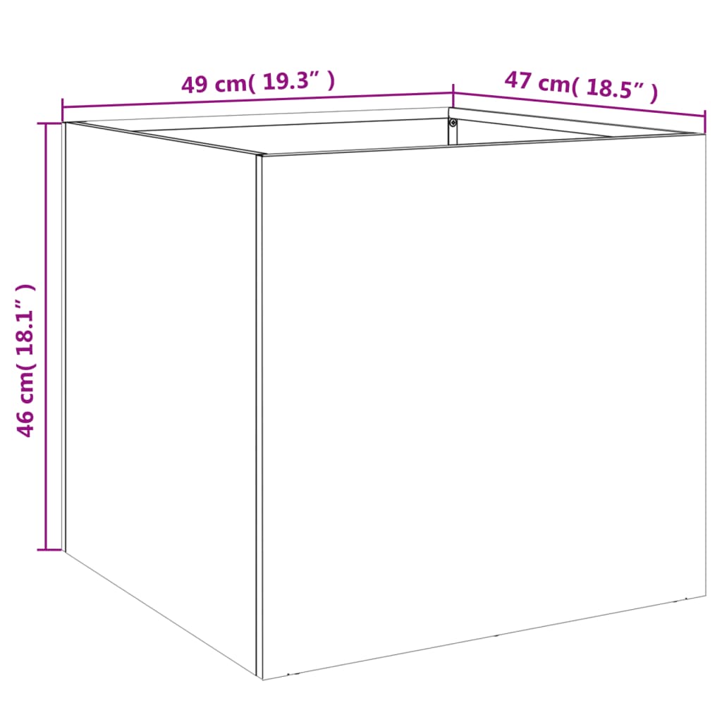 vidaXL Jardinera acero blanco 49x47x46 cm