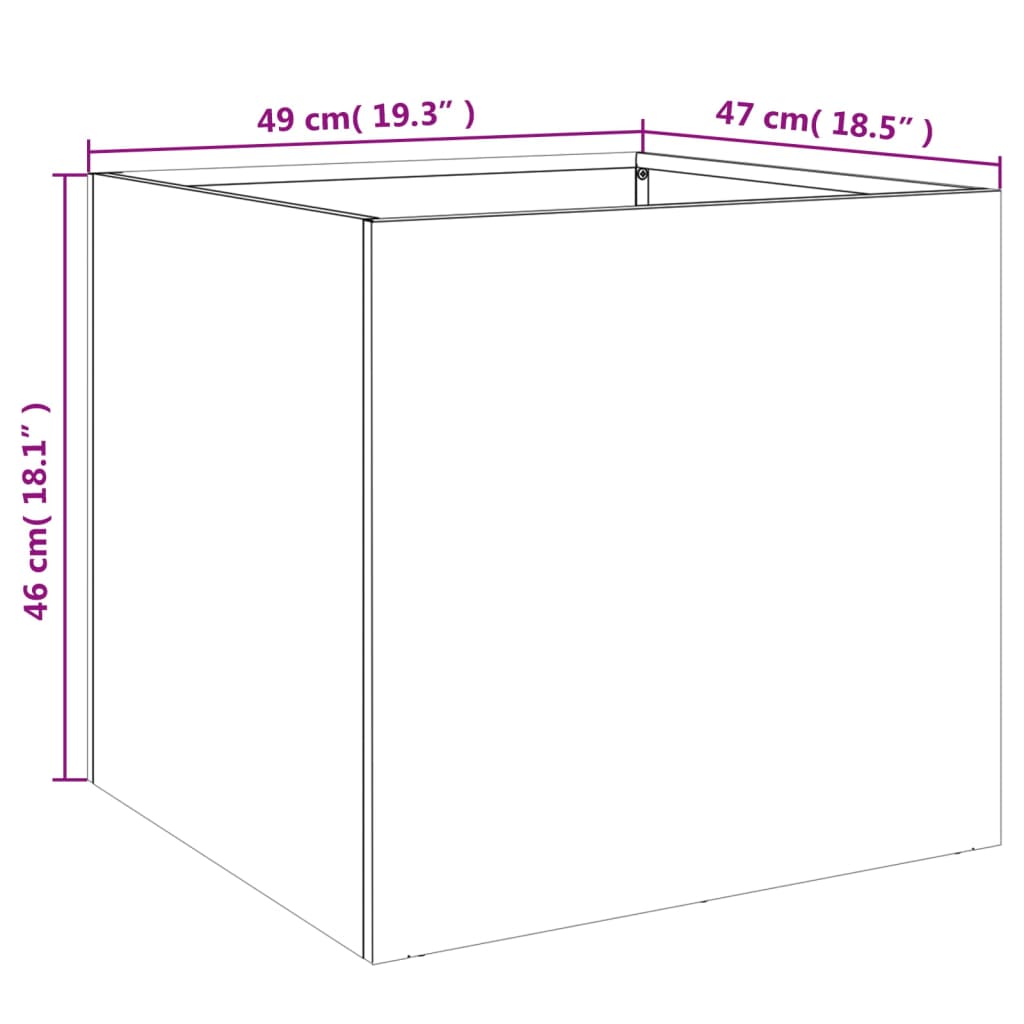 vidaXL Jardineras 2 unidades acero blanco 49x47x46 cm