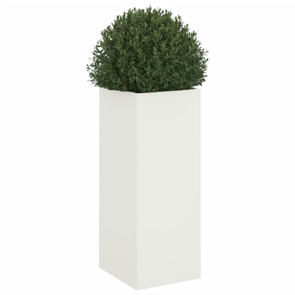 vidaXL Jardinera acero blanco 32x29x75 cm