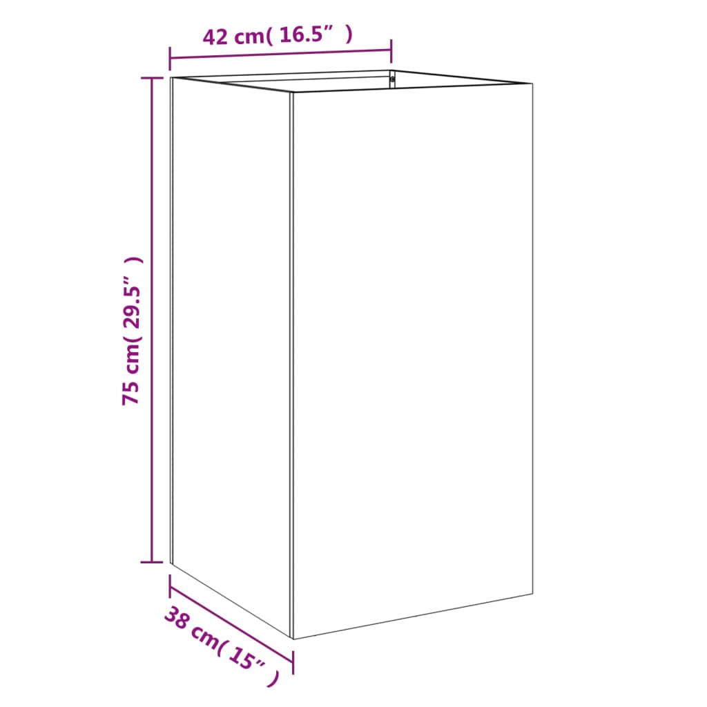 vidaXL Jardinera acero blanco 42x38x75 cm