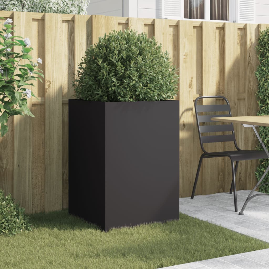 vidaXL Jardinera acero negro 52x48x75 cm