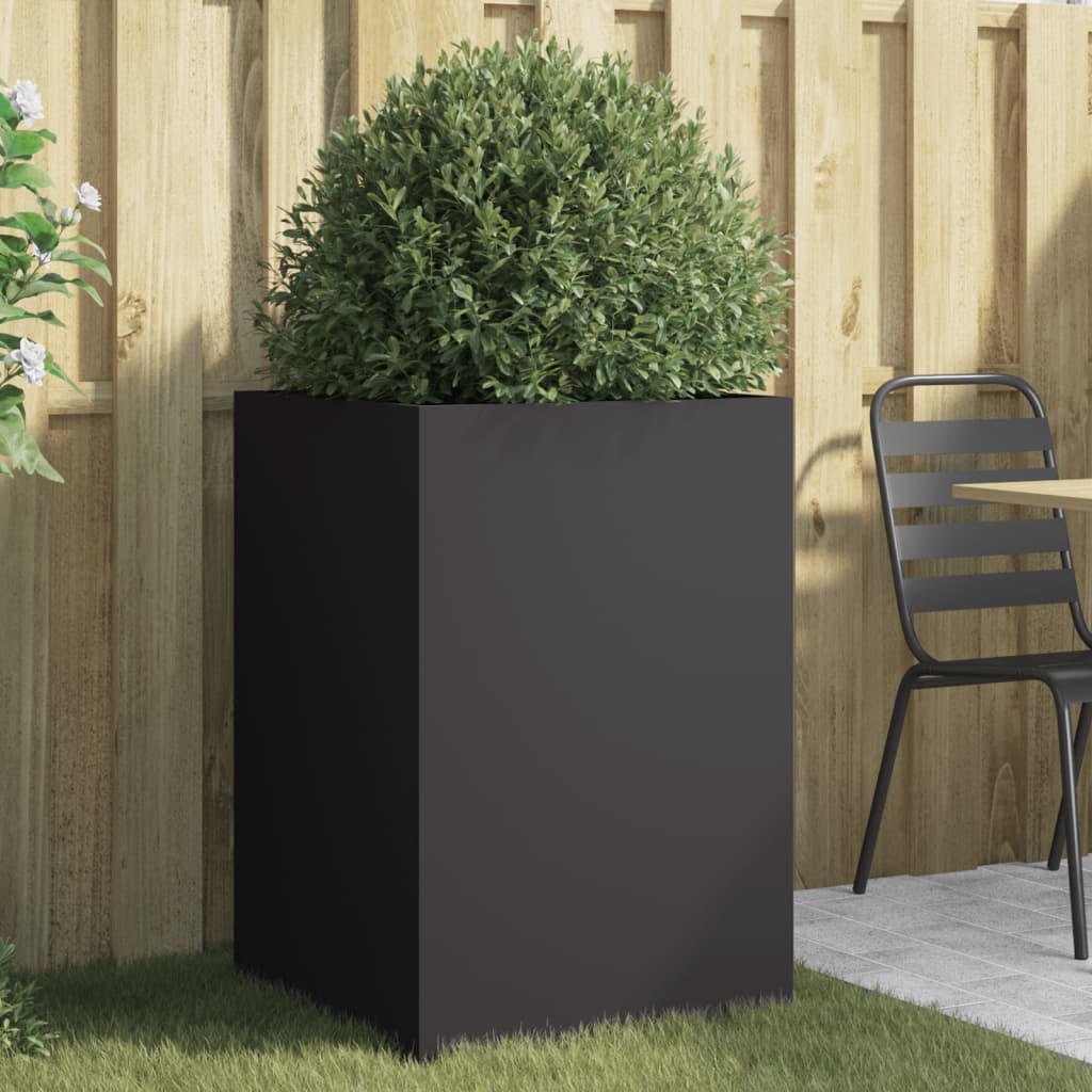 vidaXL Jardinera acero negro 52x48x75 cm