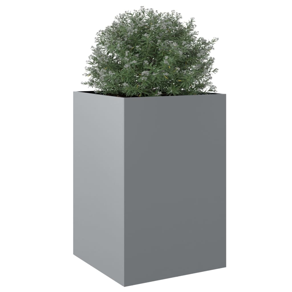 vidaXL Jardinera de acero galvanizado plateado 52x48x75 cm