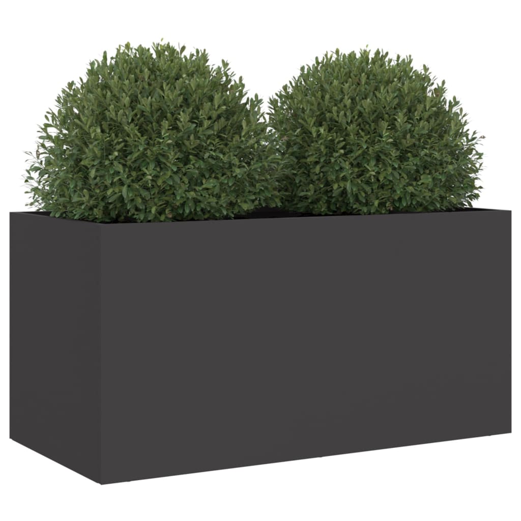 vidaXL Jardinera acero negro 62x30x29 cm