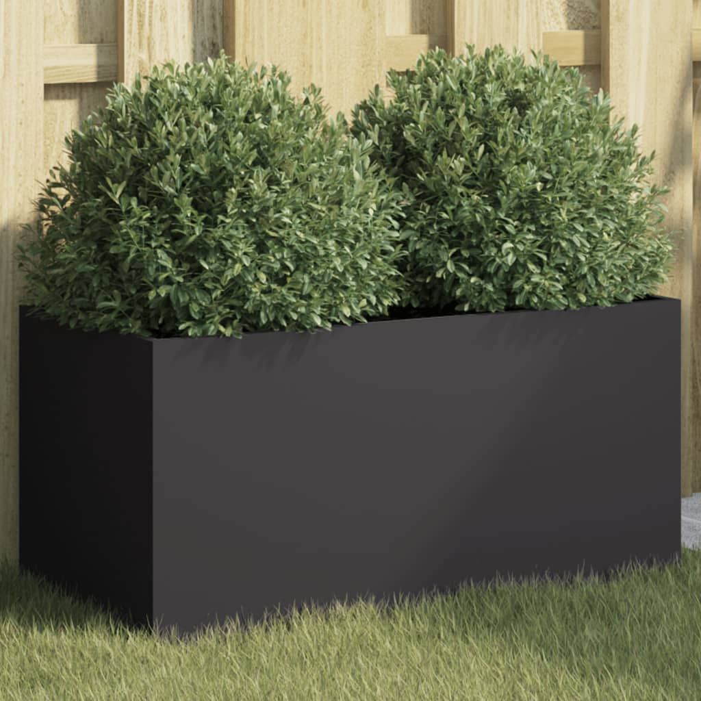 vidaXL Jardinera acero negro 62x30x29 cm