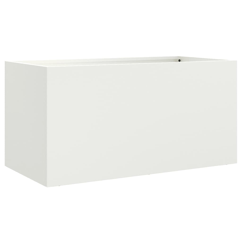 vidaXL Jardinera acero blanco 62x30x29 cm